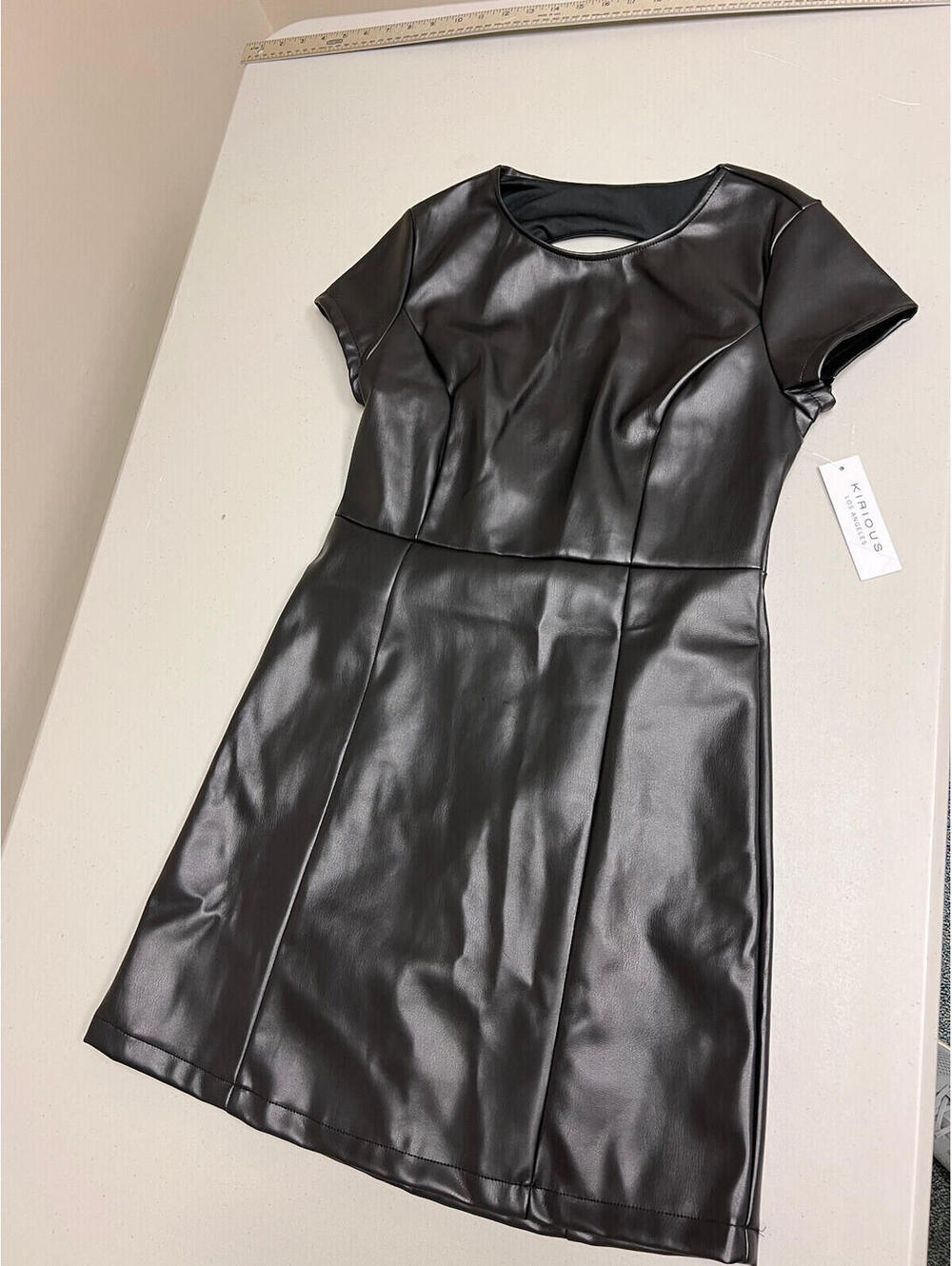 Kirious Leather Sleeveless Black Dress Size M  Zip Up Nwt 322